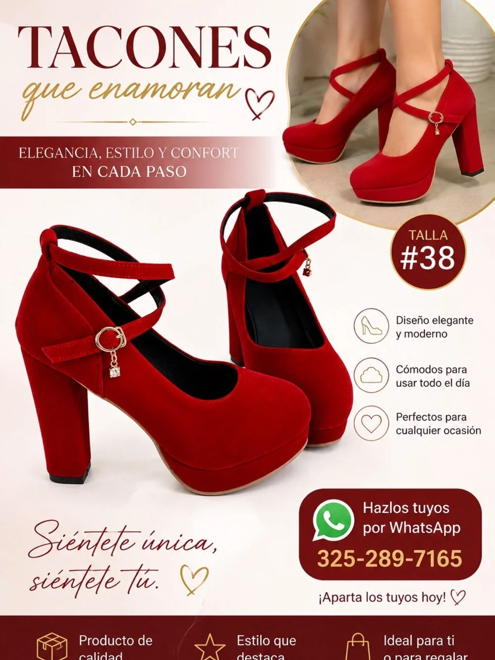 Women’s Red Platform Mary Jane Heels - Stylish Strappy Pumps